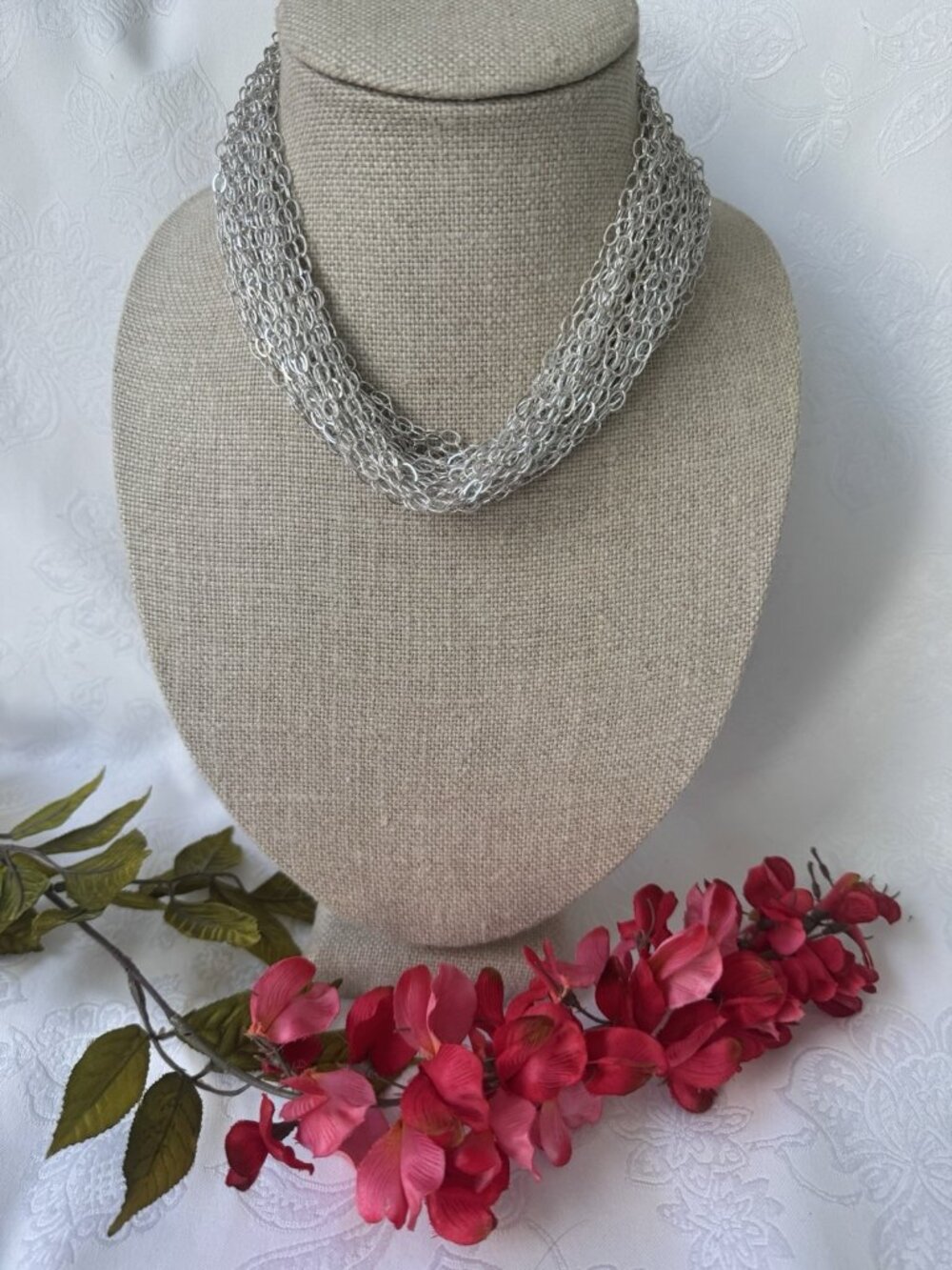 Nordstrom Sequin Brand SilverTone Chunky Chain Layered Necklace 18" NEW